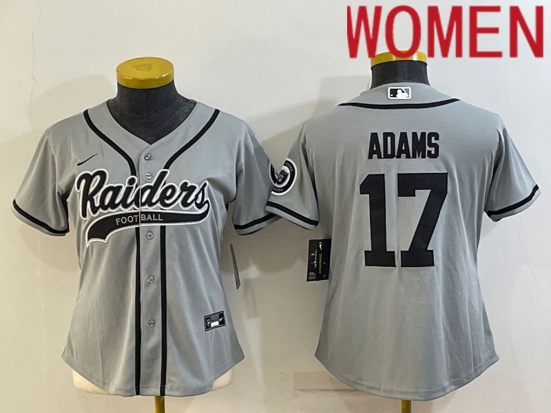 Women Oakland Raiders 17 Adams Grey 2022 Nike Co branded NFL Jerseys